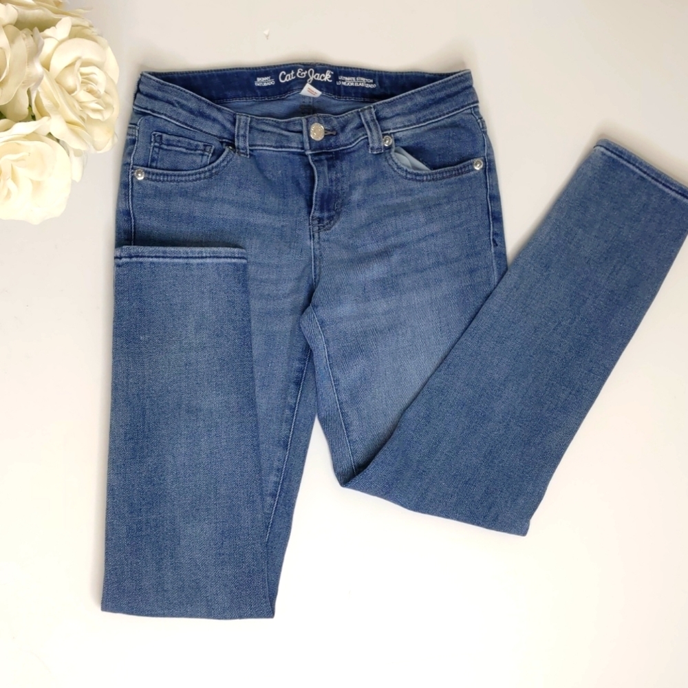 Cat & Jack Boys Jeans Size 12 Skinny Ultimate Stretch adjustable waist